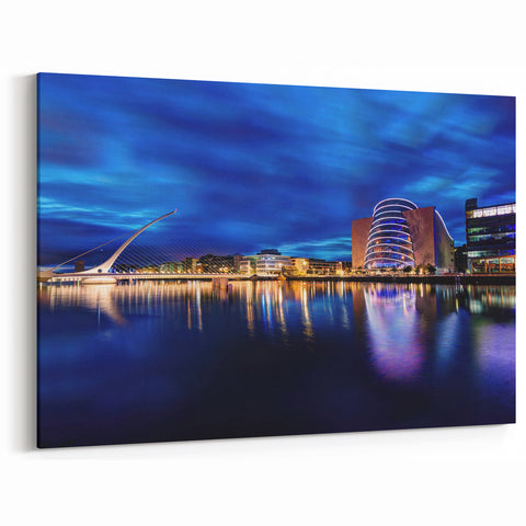 Ireland Photography Wall Decor - Dublin City Lights Reflected at Night