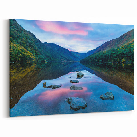 Scenic Ireland Prints - Tranquil Lake and Mountain Reflection Art