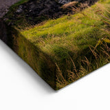 Irish Countryside Canvas - Sunset over Cliffside Ruins Art
