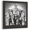 Artistic Abraham Lincoln Statue Wall Art - Bold Black & White Illustration