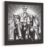 Artistic Abraham Lincoln Statue Wall Art - Bold Black & White Illustration