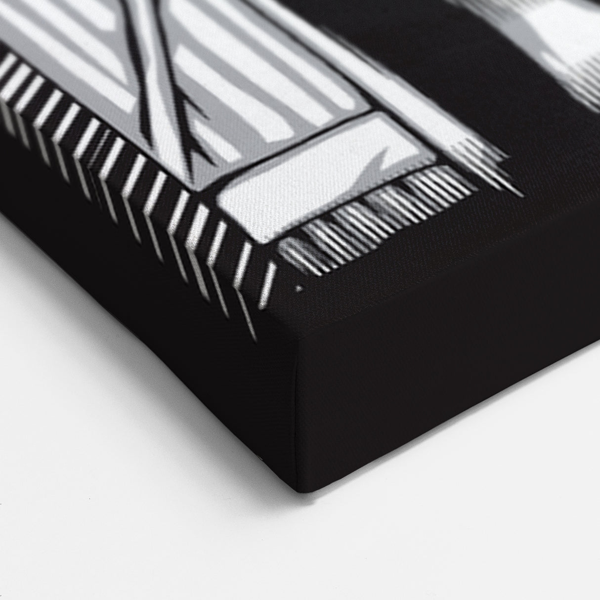 Artistic Abraham Lincoln Statue Wall Art - Bold Black & White Illustration