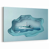 Alcatraz Island Paper Cut Art – Minimalist San Francisco Bay Print
