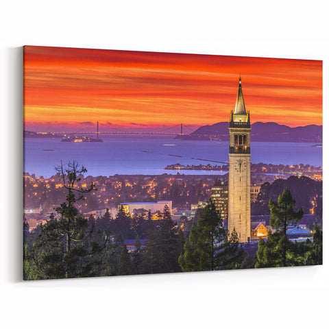 Berkeley California Wall Art – Scenic Cityscape on Stretched Canvas