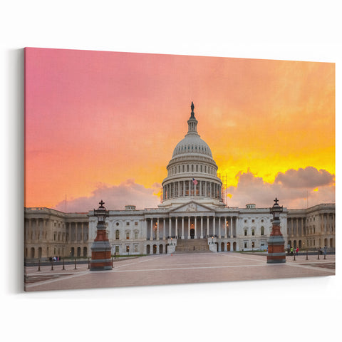 US Capitol Building Wall Art - Sunset Glow Washington DC Landmark Print