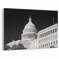 US Capitol Building Wall Art - Black and White Washington DC Architecture
