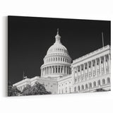 US Capitol Building Wall Art - Black and White Washington DC Architecture