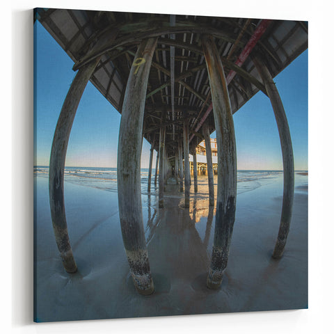 Daytona Beach Pier Understructure - Unique Coastal Florida Art on Canvas