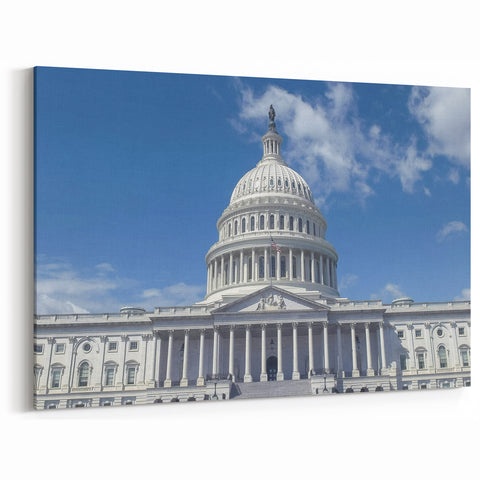 Capitol Building Canvas Art - Bright Washington DC Landmark Photography