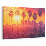 Iconic Los Angeles Palm Trees Wall Art - California Sunset Skyline