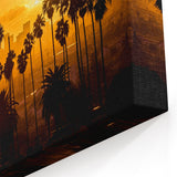 California Sunset Skyline - Scenic Beverly Hills Palm Trees Wall Art