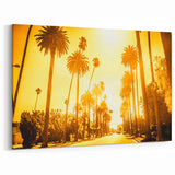 Golden California Palm Avenue - Iconic Beverly Hills Street Wall Art