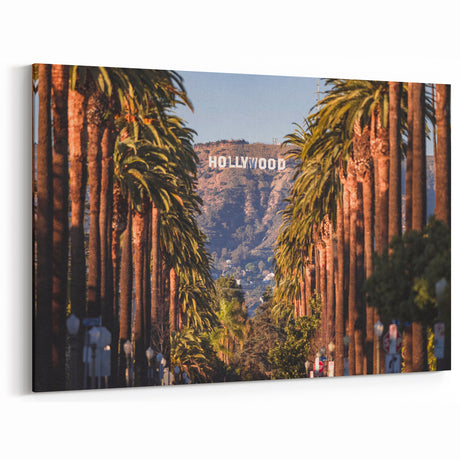 Hollywood Sign and Palm Trees - Iconic California Wall Art Print