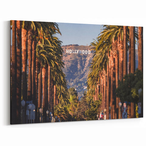 Hollywood Sign and Palm Trees - Iconic California Wall Art Print