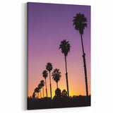 Purple Sky and Palm Trees Wall Decor Print - Beverly Hills Sunset Art