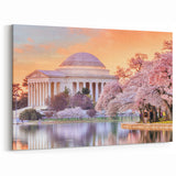 Jefferson Memorial Wall Art - Cherry Blossoms and Landmark Canvas Print