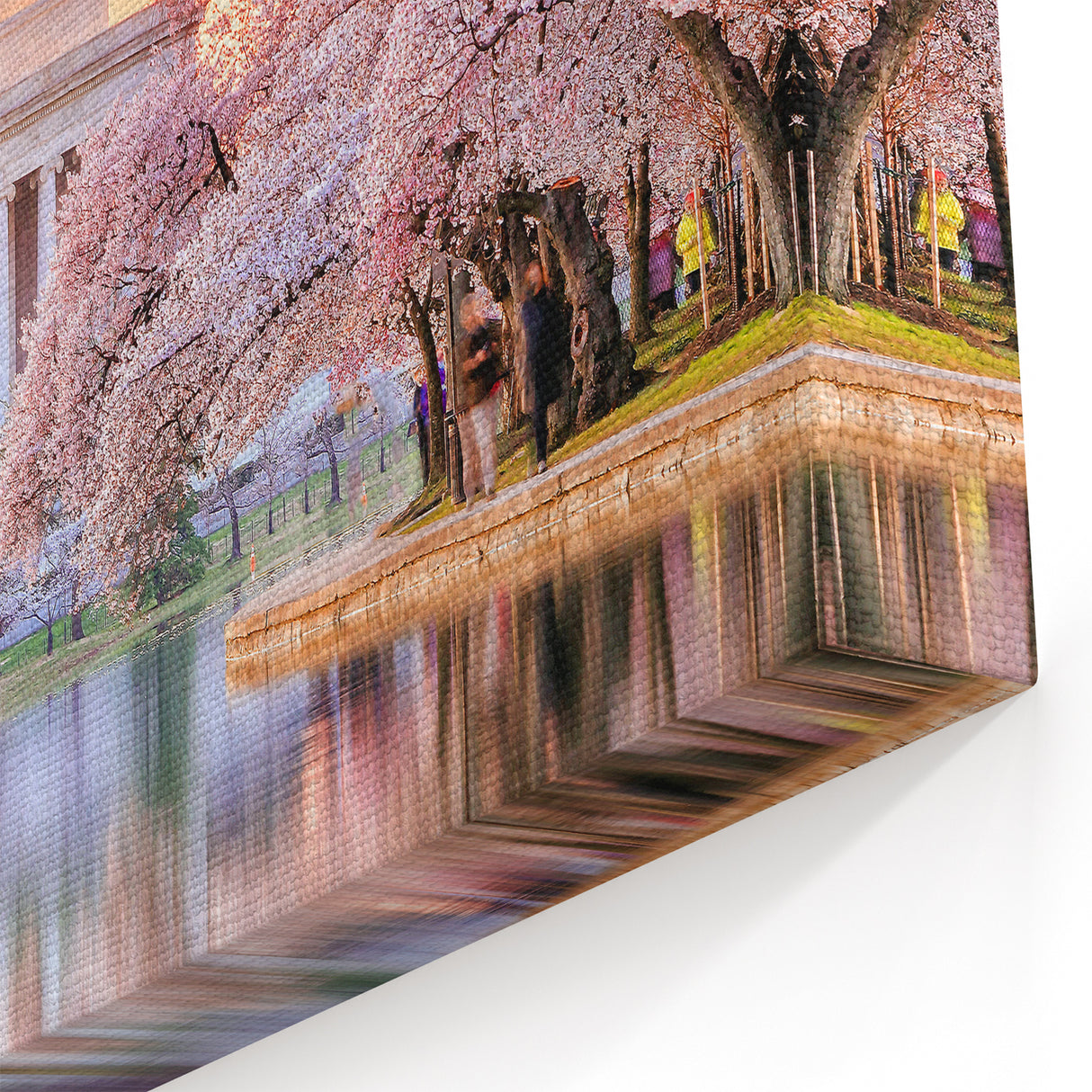 Jefferson Memorial Wall Art - Cherry Blossoms and Landmark Canvas Print