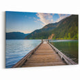 Olympic National Park Wall Art - Serene Lake and Pier Canvas Print
