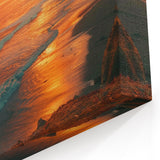 Golden Sunset over Big Sur Coastline – Captivating California Wall Art