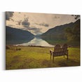 Washington National Park Art - Peaceful Lake with Wooden Bench