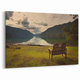 Washington National Park Art - Peaceful Lake with Wooden Bench