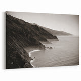 Vintage Inspired Big Sur Wall Art – California Coastal Black & White Print