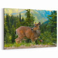 Olympic National Park Framed Art - Majestic Deer in Forest Scene