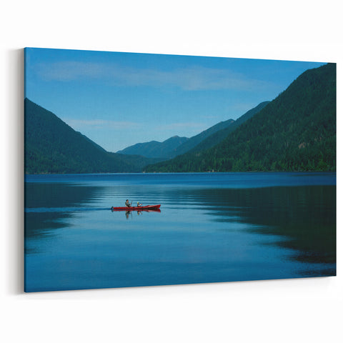 Olympic National Park Canvas Prints-Kayakers on Serene Lake in Washington