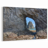 Olympic National Park Framed Art - Coastal Rock Arch with Sea Stack View