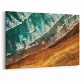 New Zealand Aerial Beach Art - Ocean Waves and Sand Coastal Canvas Print