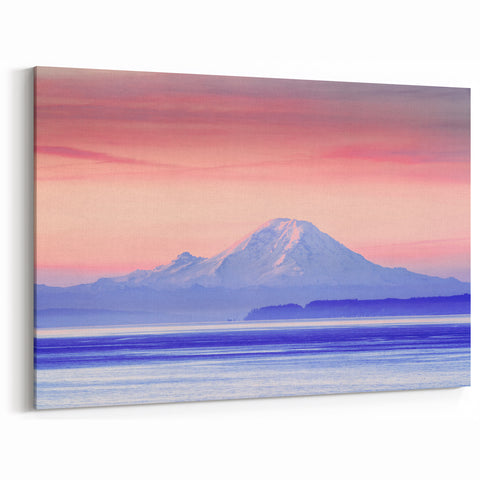 Mount Rainier Wall Art - Pastel Sunset Canvas Framed and Rolled Prints
