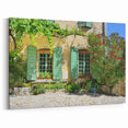 Provence Home Decor - Rustic French Shuttered Windows and Garden Scene
