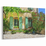 Provence Home Decor - Rustic French Shuttered Windows and Garden Scene