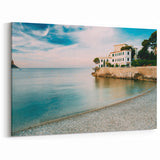 French Scenery Canvas - Peaceful Coastal Villa with Sea and Sky Views