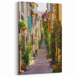 Provence Wall Art - Colorful Street with Shuttered Houses and Flowers