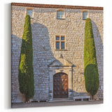 French Country Wall Art – Rustic Stone Building in Provence Countryside