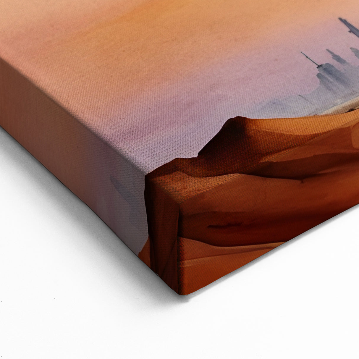 Desert Sunset Art - Dubai Skyline with Burj Khalifa Modern Wall Print