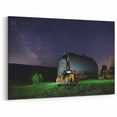 Palouse Region Art – Night Sky Over Rustic Barn and Vintage Truck