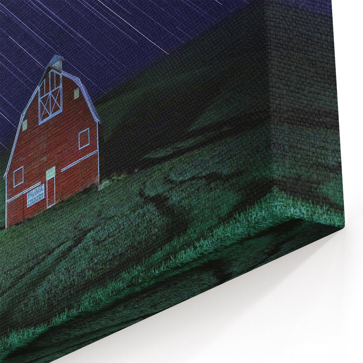 Palouse Wall Art – Starry Night Over Barn with Dramatic Star Trails