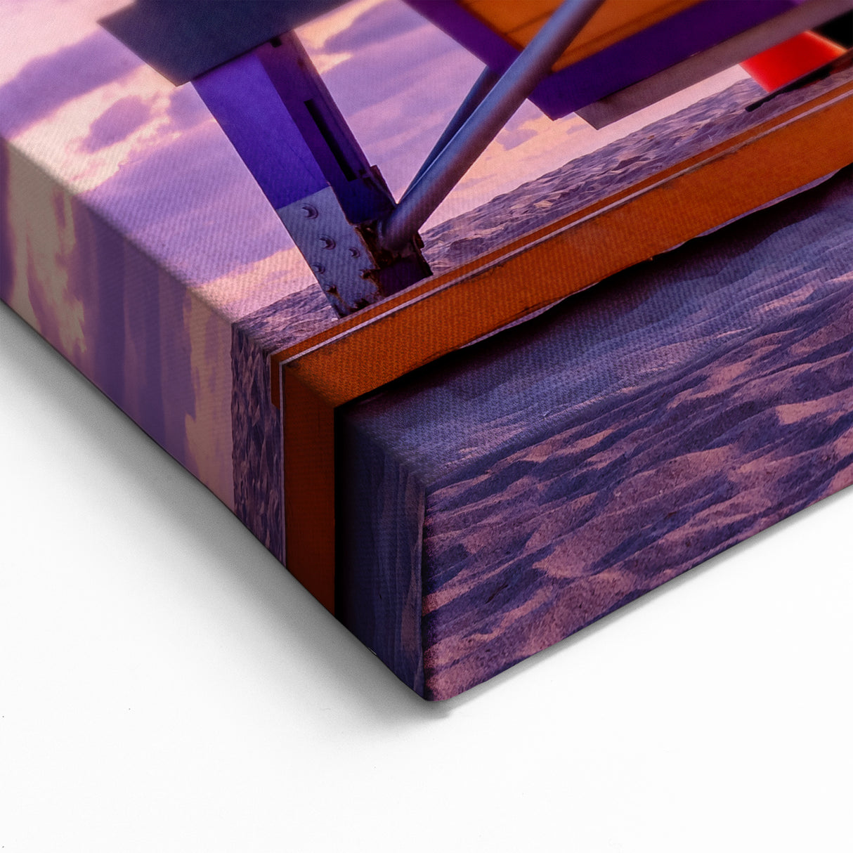 Miami Beach Sunset Art – Rainbow Lifeguard Stand Canvas for Home Decor