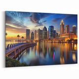Tampa Landmark Art - Vibrant Downtown Reflections Wall Art