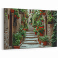French Country Wall Art - Provence Home Decor with Floral Stairway