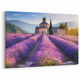 Lavender Field Artwork - Provence Landscape Print with Scenic Church