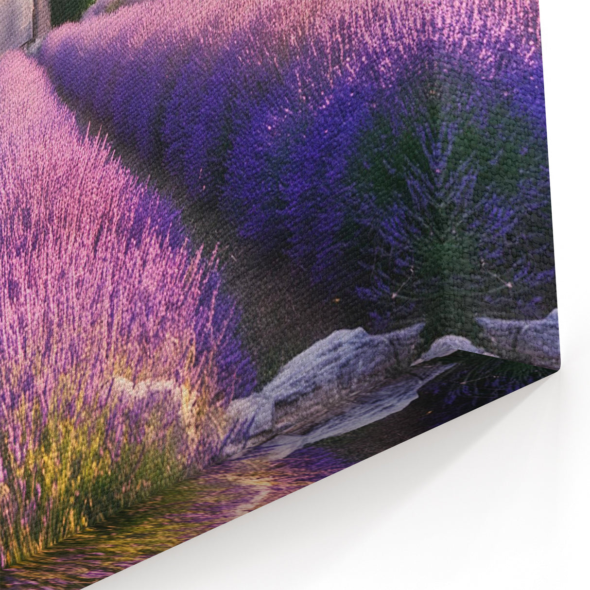 Lavender Field Artwork - Provence Landscape Print with Scenic Church