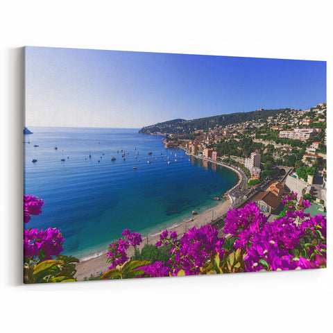 French Riviera Art - Scenic Cote d'Azur Mediterranean Coastline Wall Decor