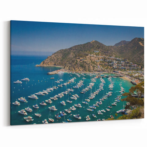 Harbor View Coastal Landscape Print -Catalina Island Canvas Art