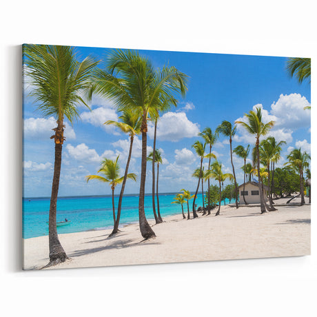 Palm Tree Beach Print – Catalina Island Coastal Canvas Art