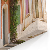 French Village Art - Provence Street Scene with Colorful Architecture Decor