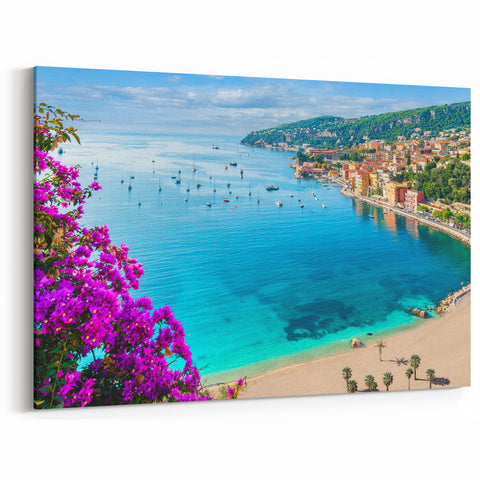 French Riviera Art - Vibrant Cote d'Azur Coastal Scene Mediterranean Decor