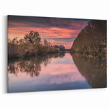 Scenic Provence Art - Tranquil River Sunset French Countryside Wall Decor